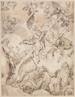 B 068
<br/>
Goden en putti in wolkenhemel
<br/>
<em>Lefèbvre, Valentin (1642 ca.-1680/82)</em>